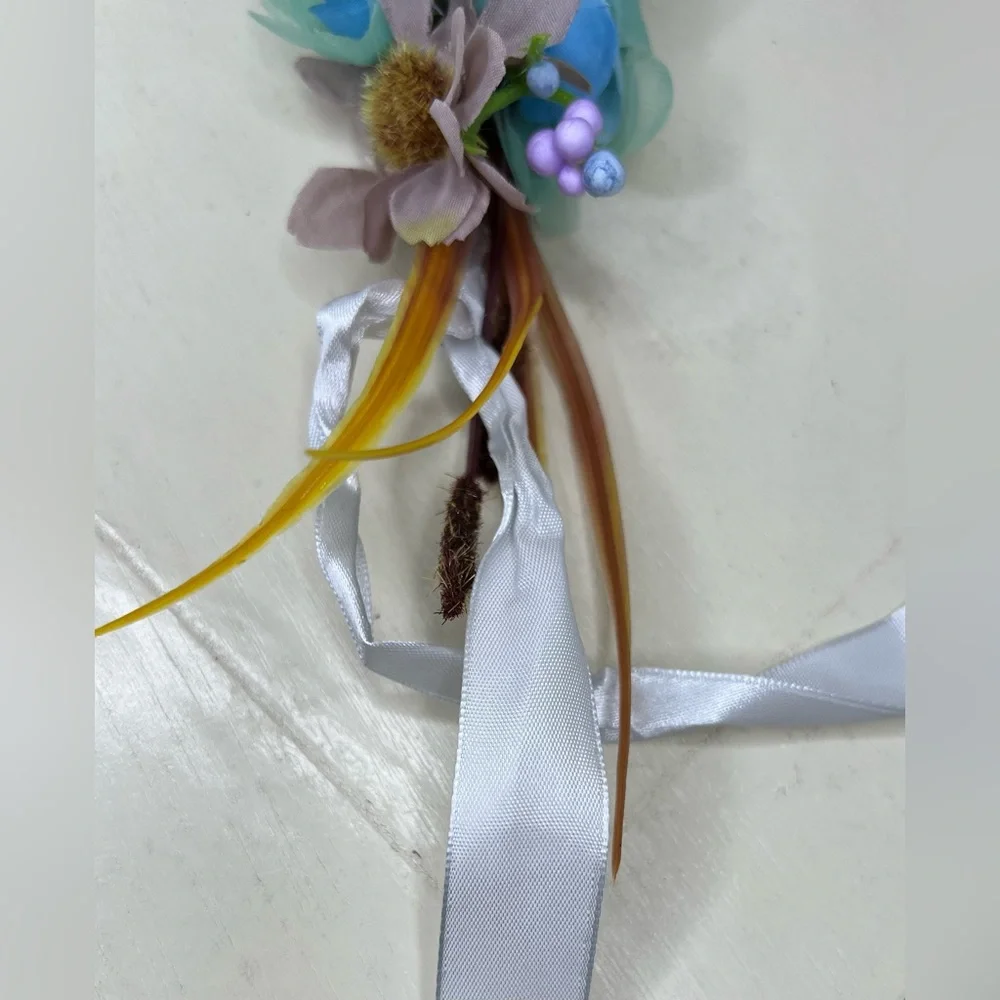Brand new-Wedding-Bride Boho Headband with Groom boutonniere
